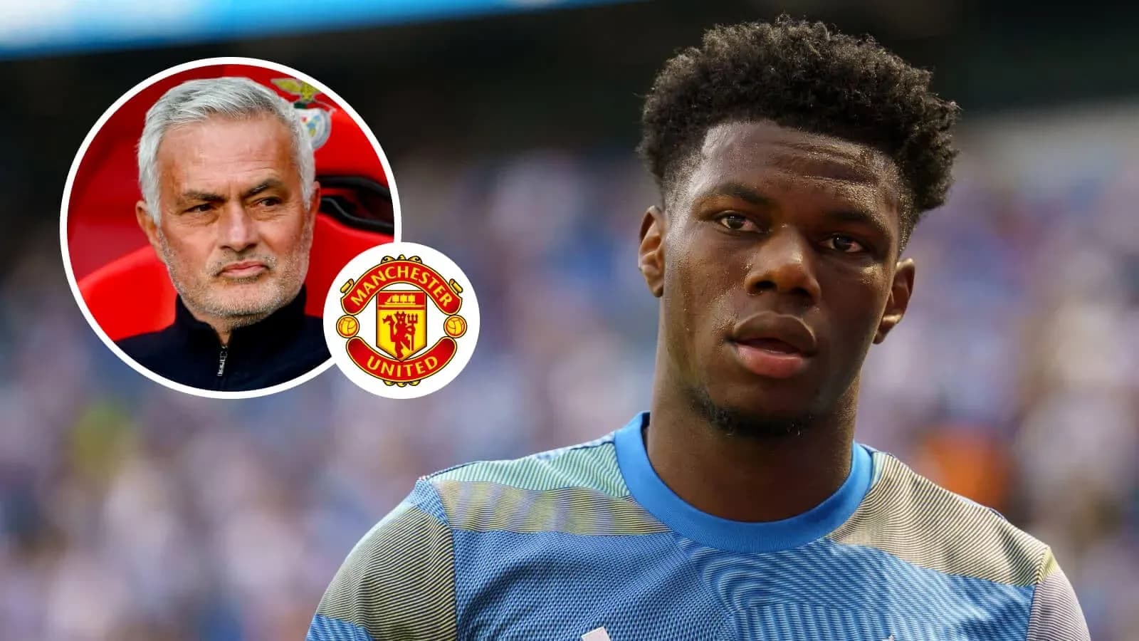 Player in blue kit with Manchester United logo