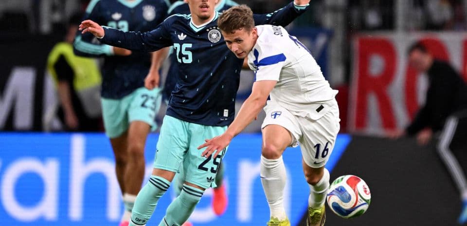 Players competing for the ball during a match