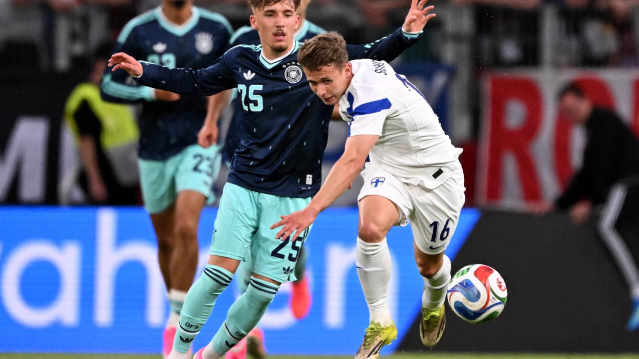 Players competing for the ball during a match