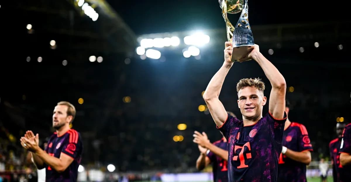 Player celebrating with trophy after match victory