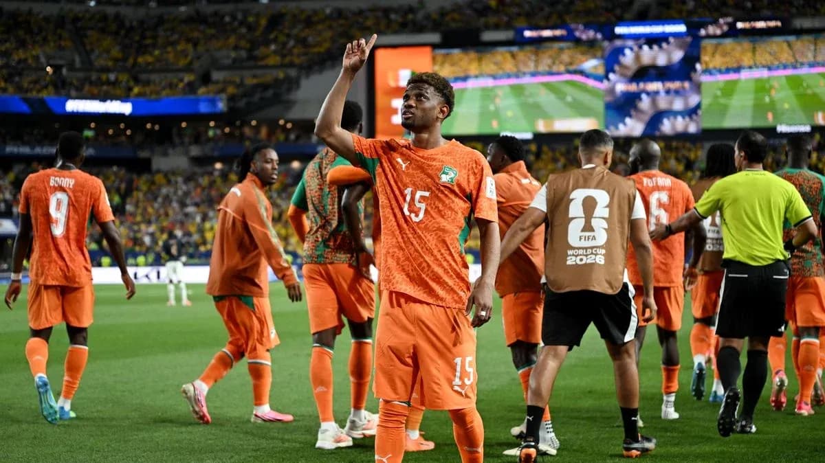 Player celebrating during FIFA World Cup match