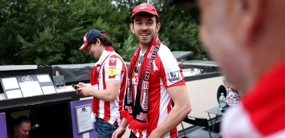 Fans in Stoke City jerseys at event