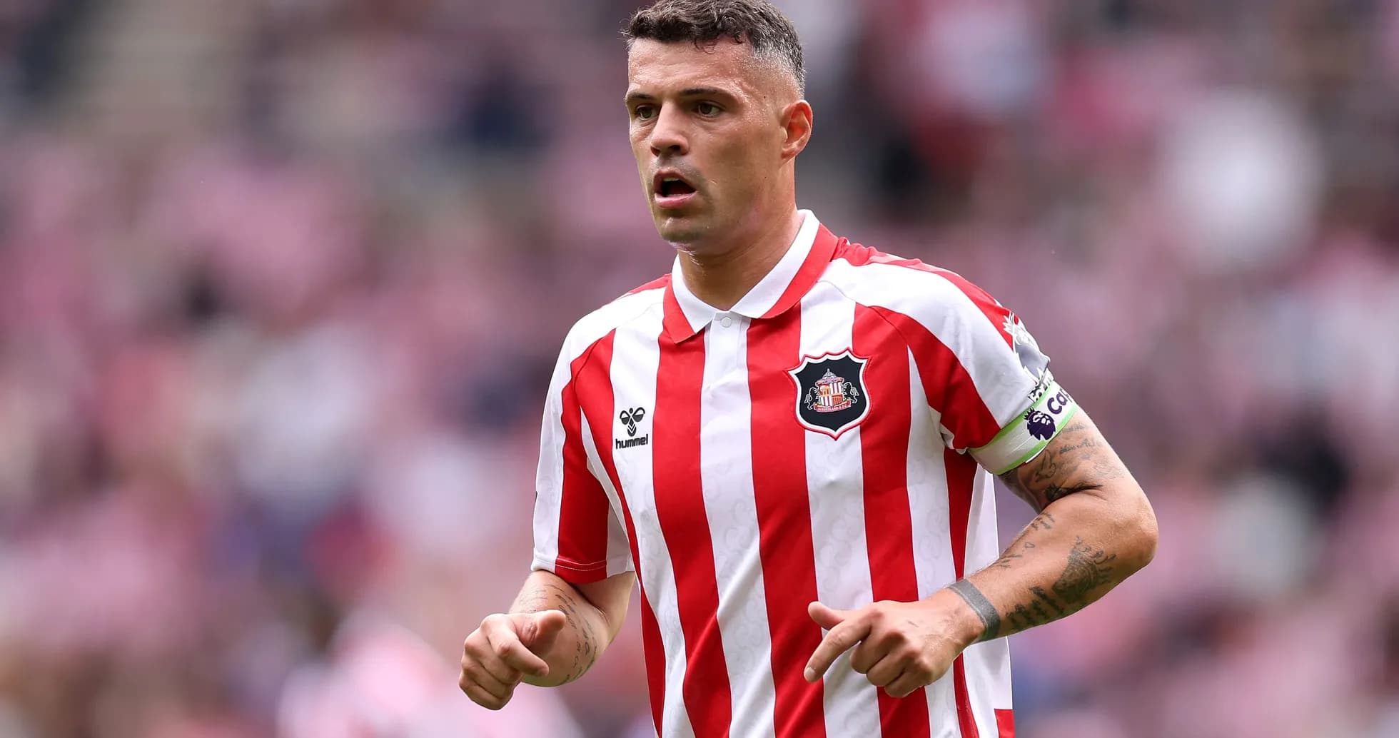 Player in Sunderland kit during match action