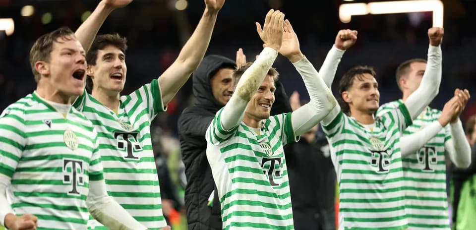 Ferencvarosi TC players celebrating victory