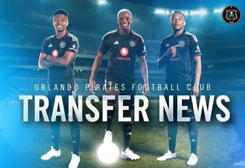 Three Orlando Pirates players promoting transfer news