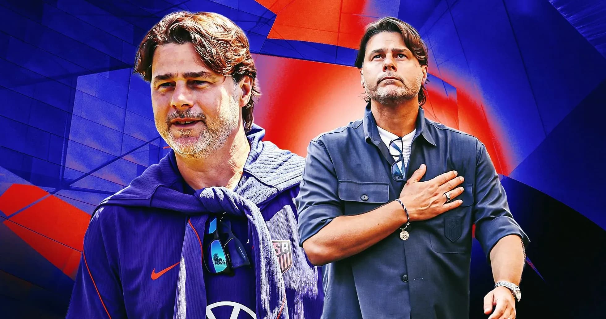 Coach in US team colors with dramatic background