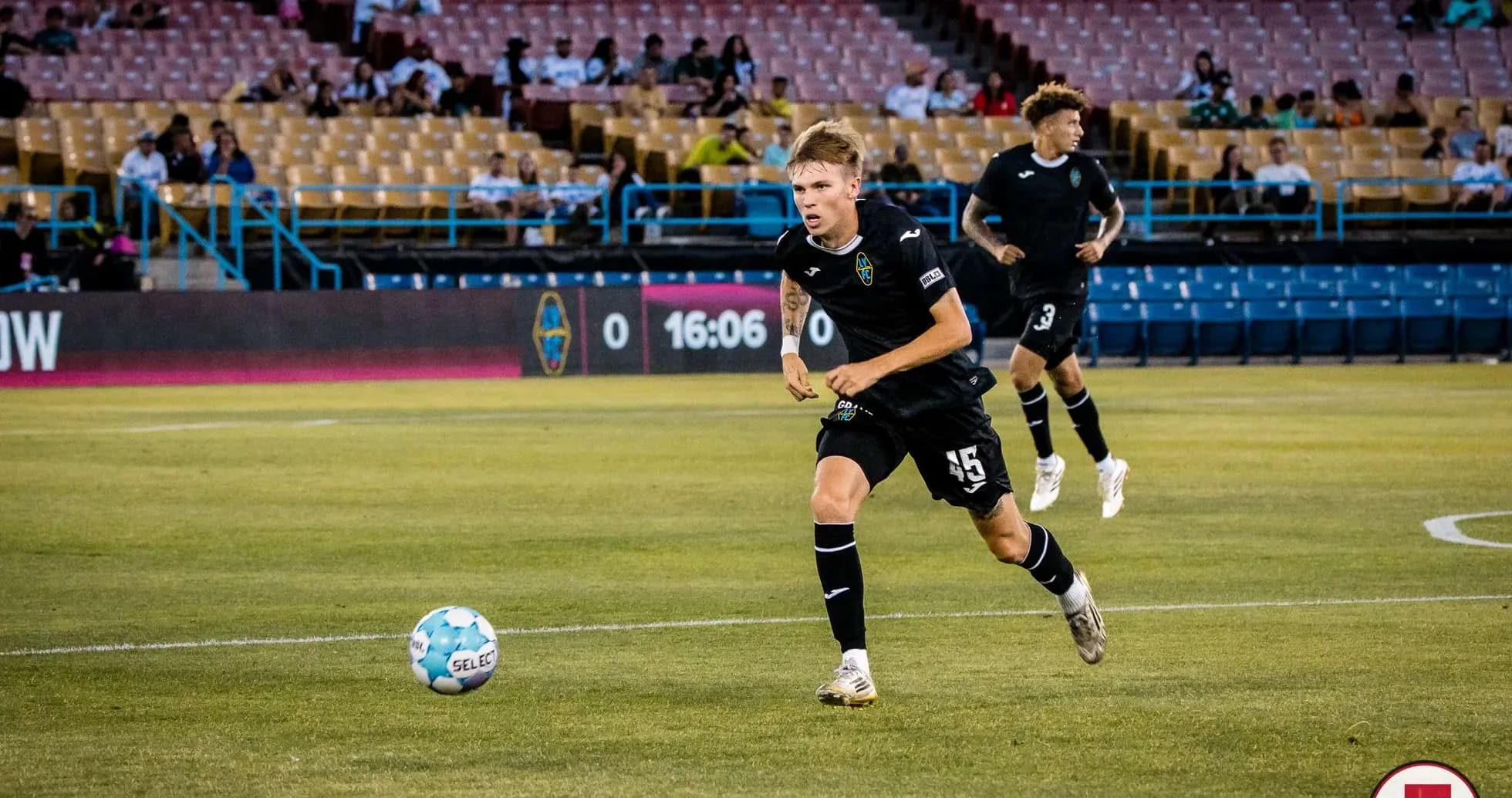 Player dribbling the ball during match