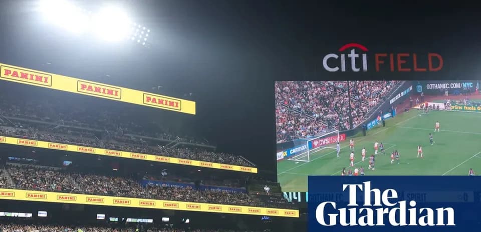 Soccer match at Citi Field with large crowd