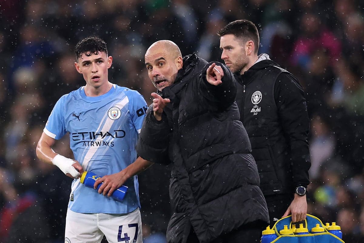 Pep Guardiola giving instructions to player during match