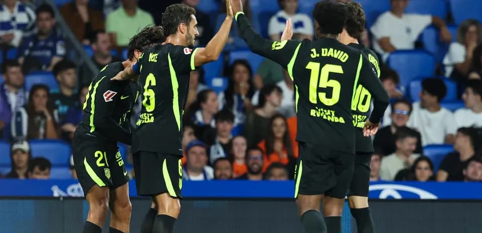 Atletico Madrid players celebrating a goal