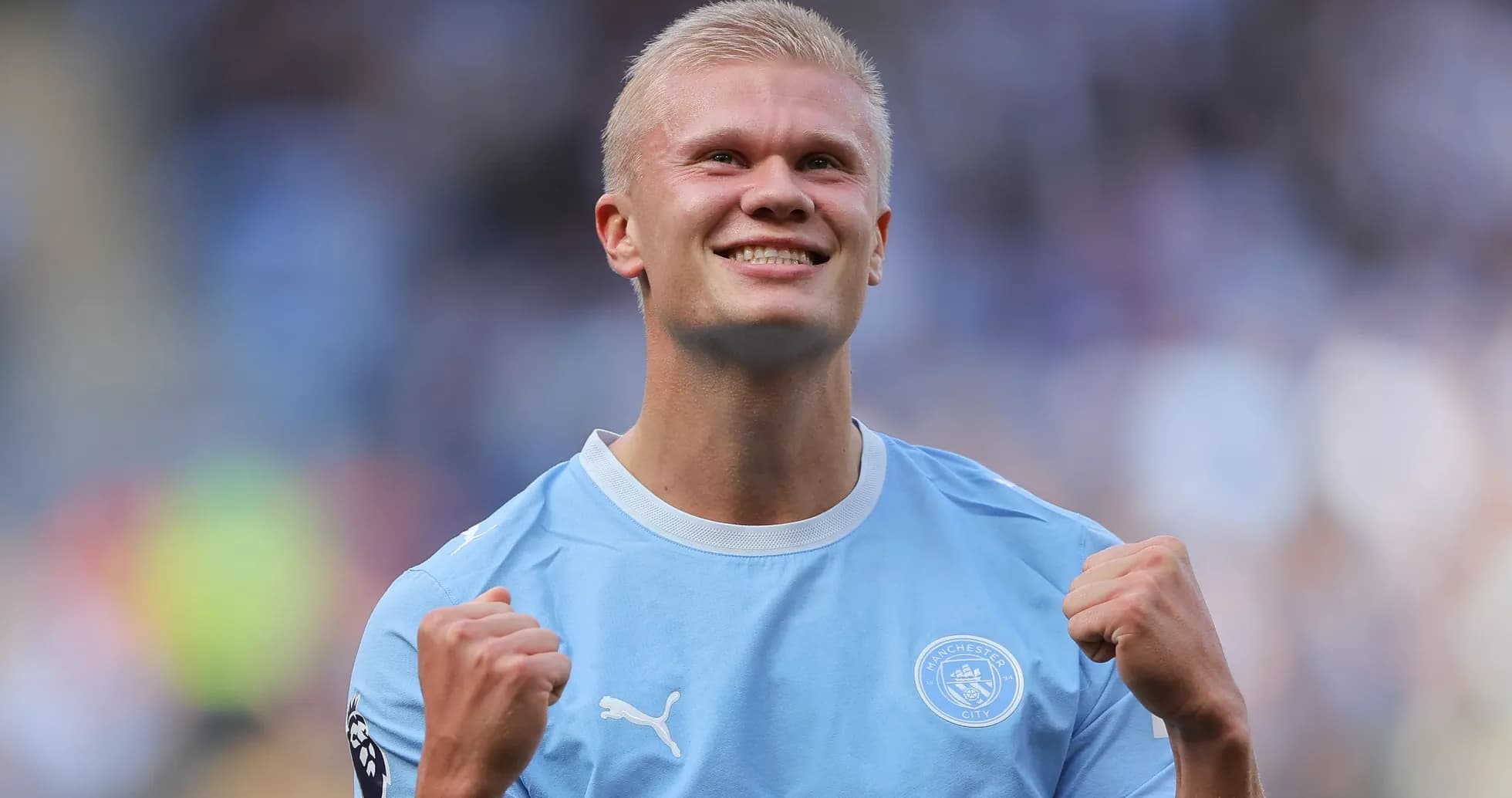 Player celebrating victory on the pitch