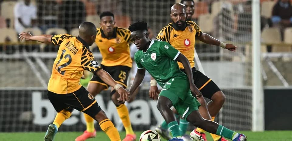 Players contesting for the ball during a match