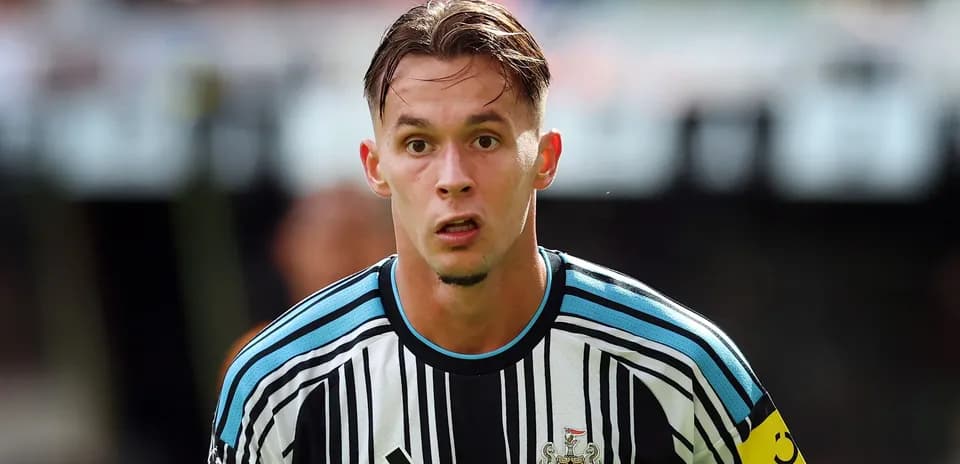 Newcastle player focused during match action