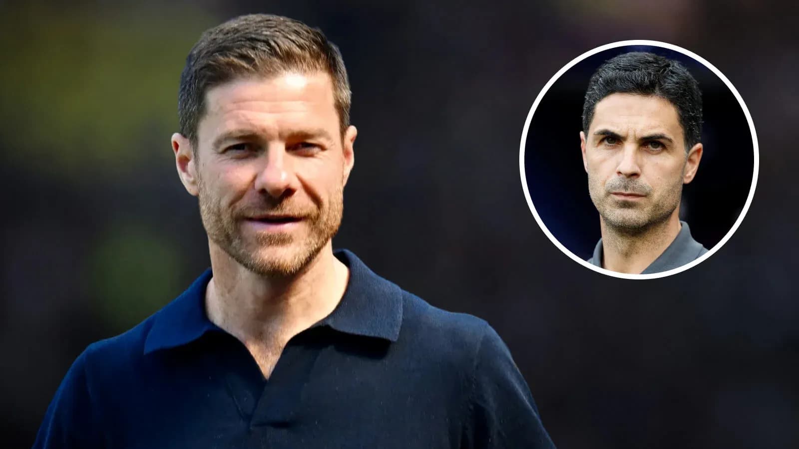 Two football managers in a split image