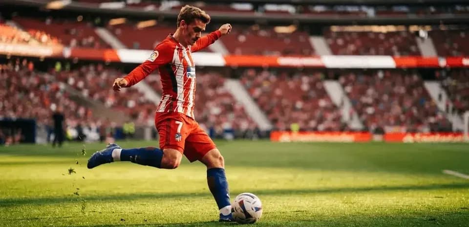 Player kicking the ball during a football match