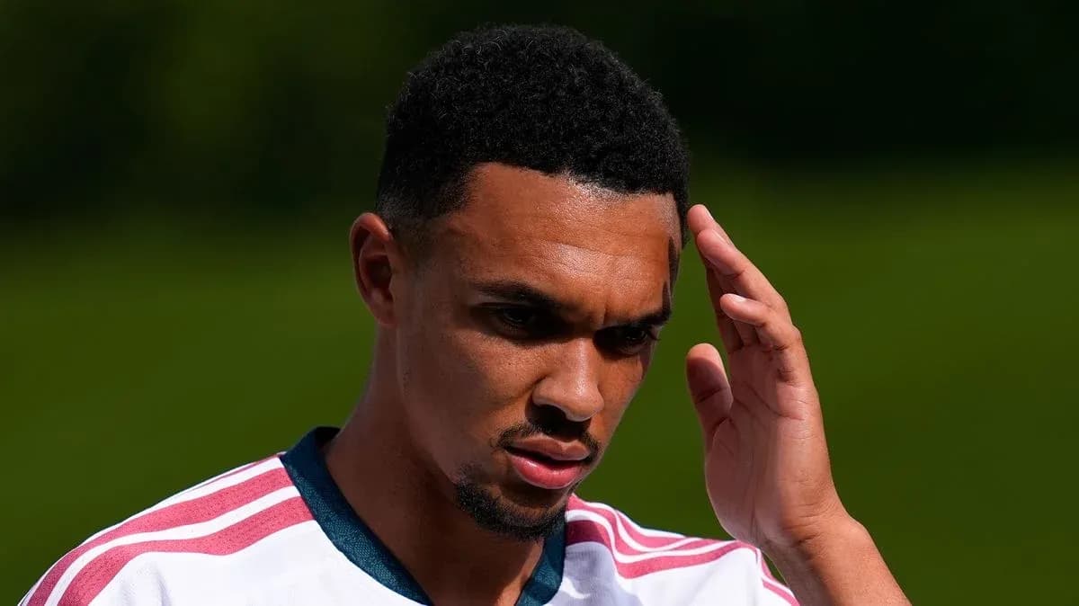 Player touching his forehead during training session