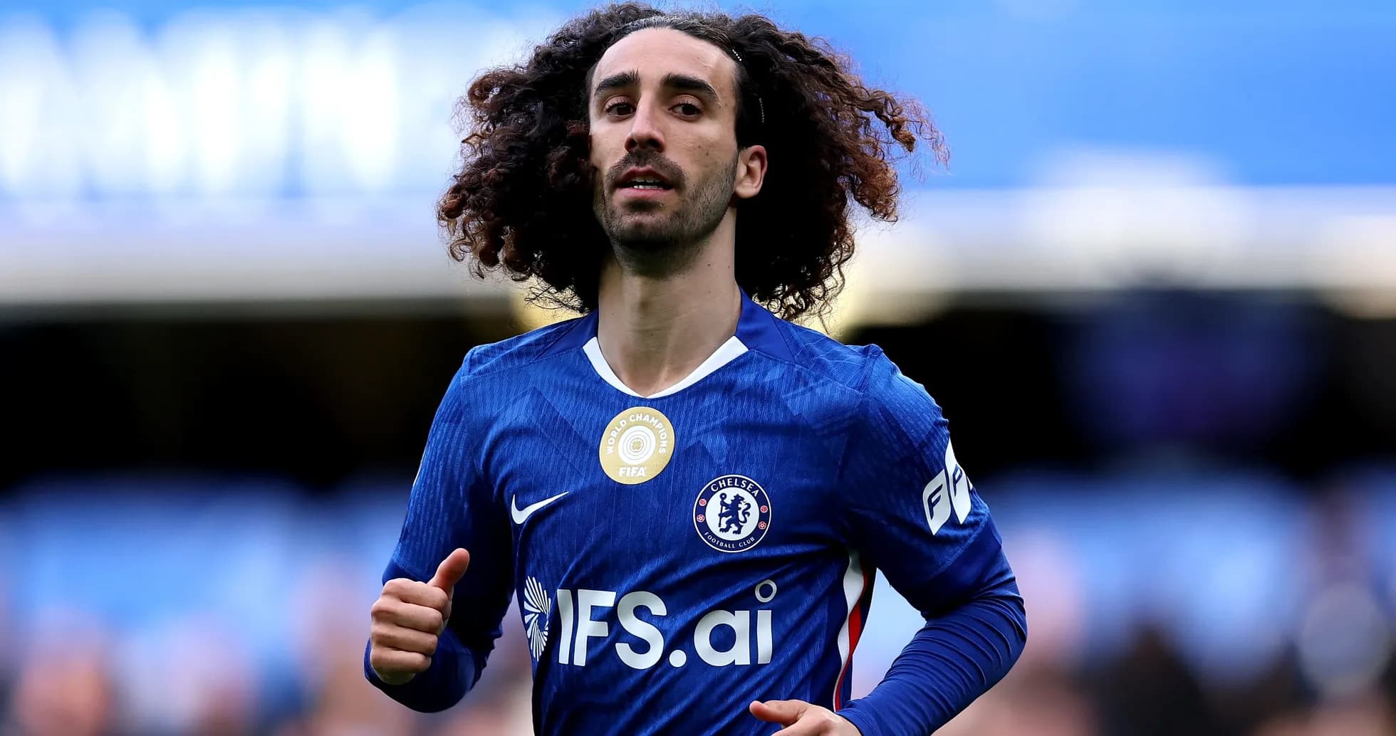 Chelsea player running during a match