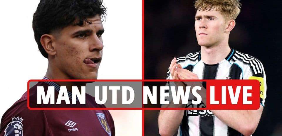 Two football players, one from West Ham, one from Newcastle