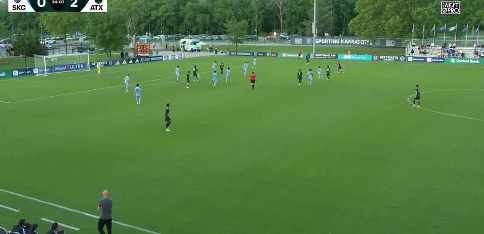 Austin II players attacking against Sporting KC II