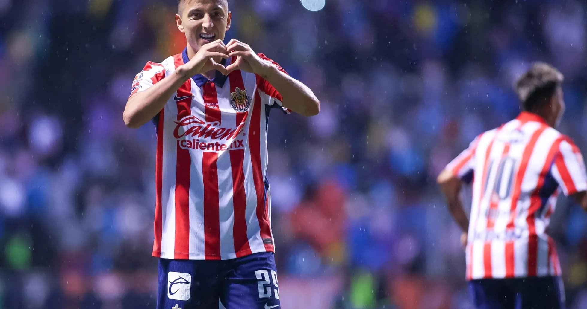 Player celebrating during Atletico San Luis match