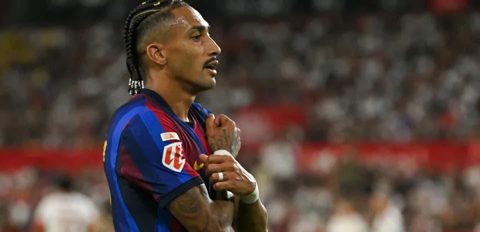 Player in Barcelona jersey during match action
