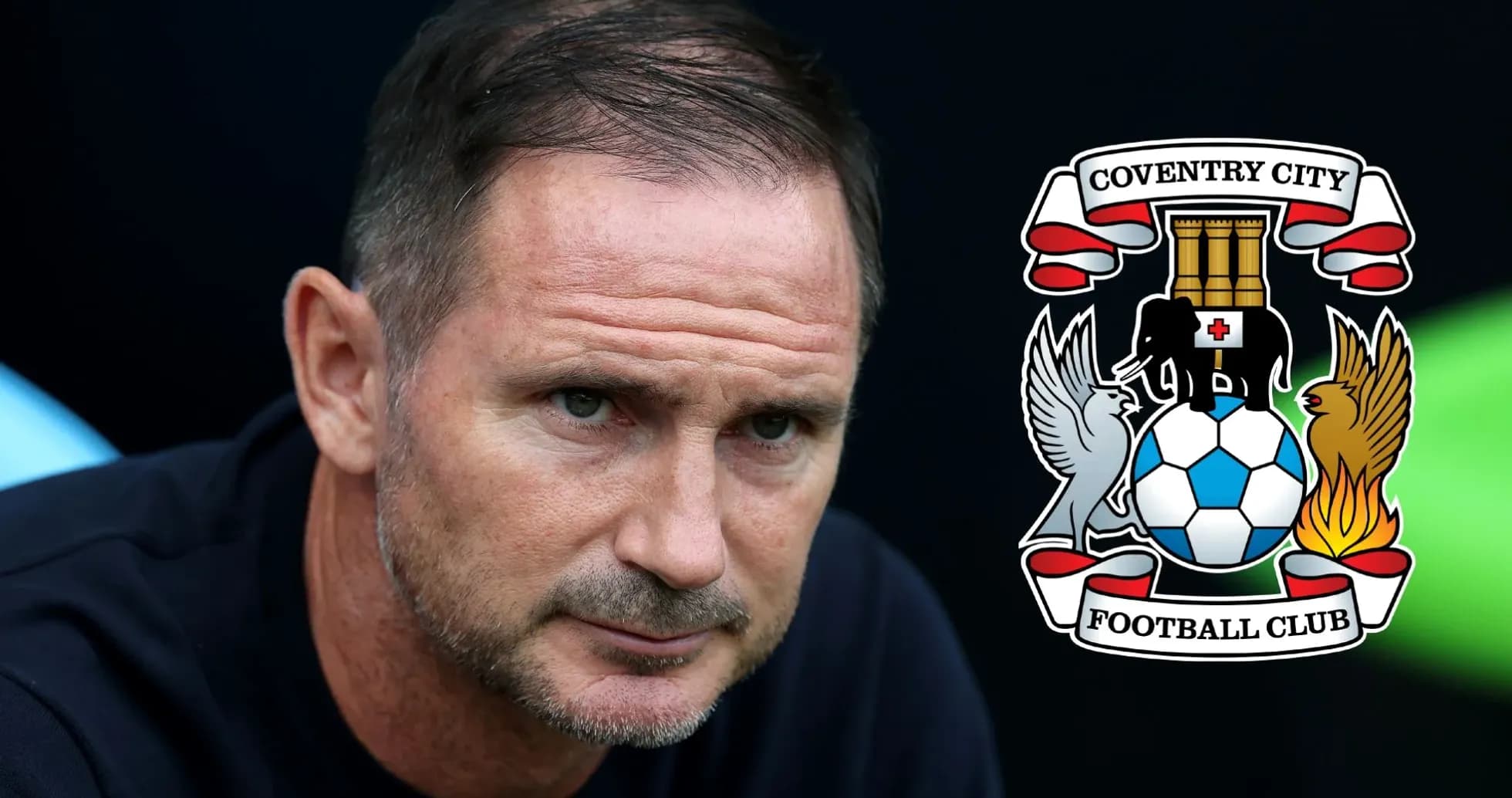 Manager focused with Coventry City logo in background