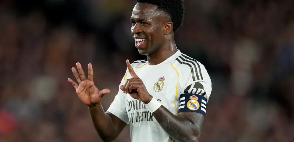 Player celebrating and gesturing on the field
