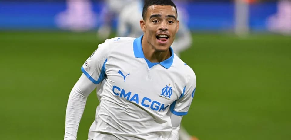 Player celebrating after scoring a goal for Marseille
