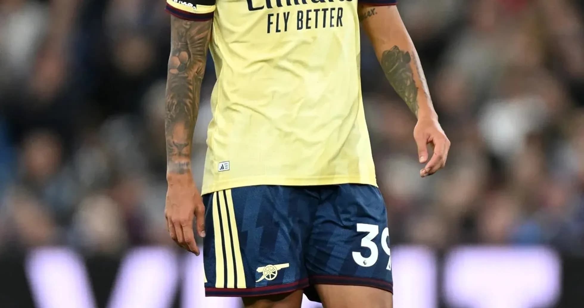 Player in Arsenal kit during a match