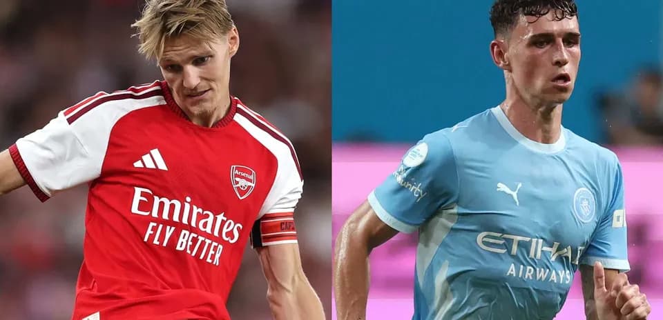 Arsenal and Manchester City players in action