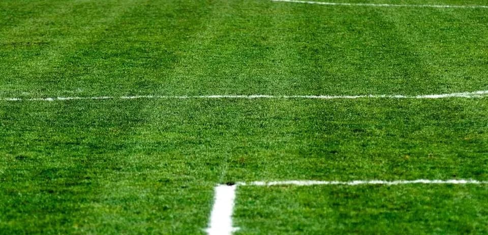 Close-up of a well-maintained football field