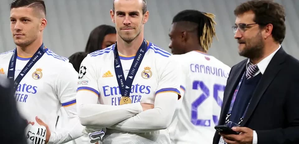 Real Madrid players with medals after match celebration