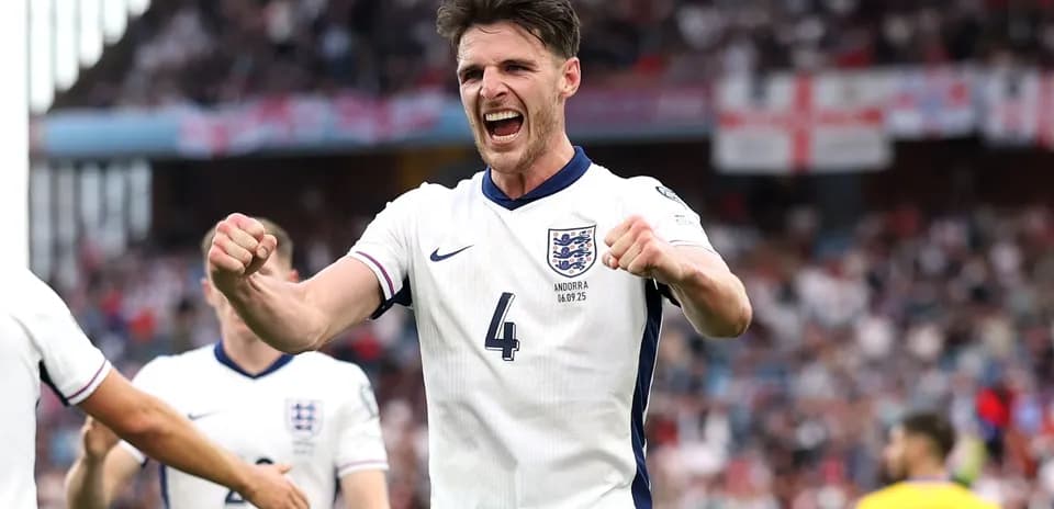 Player celebrating after scoring during England match