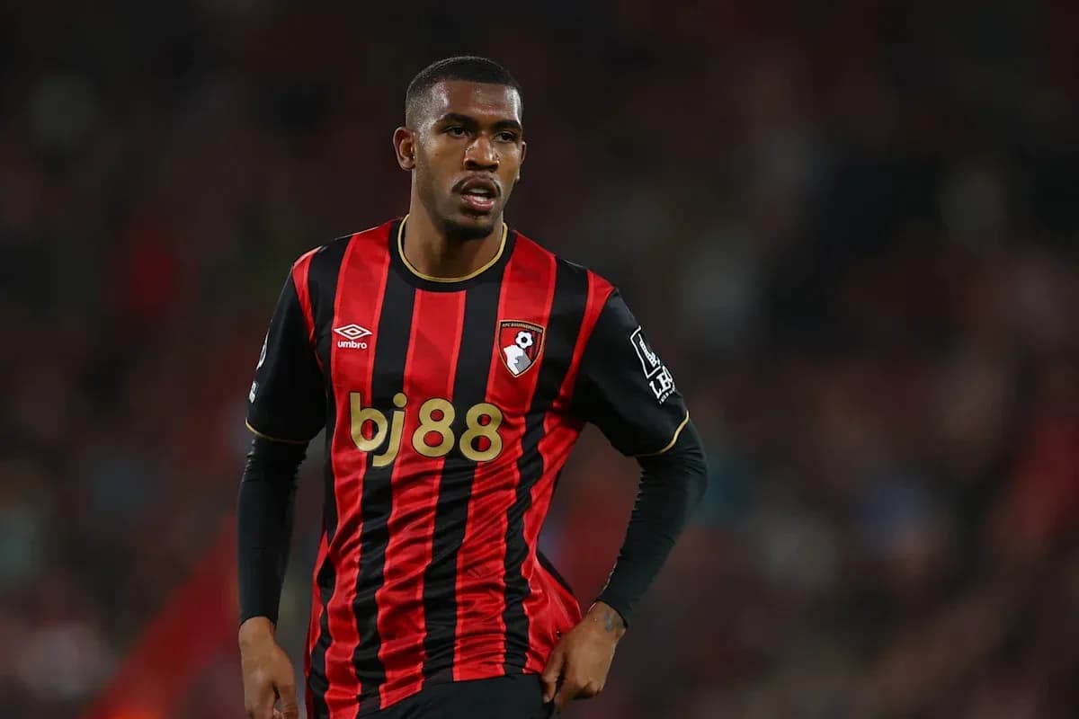 Player in Bournemouth jersey during match action Player in Bournemouth jersey during match action