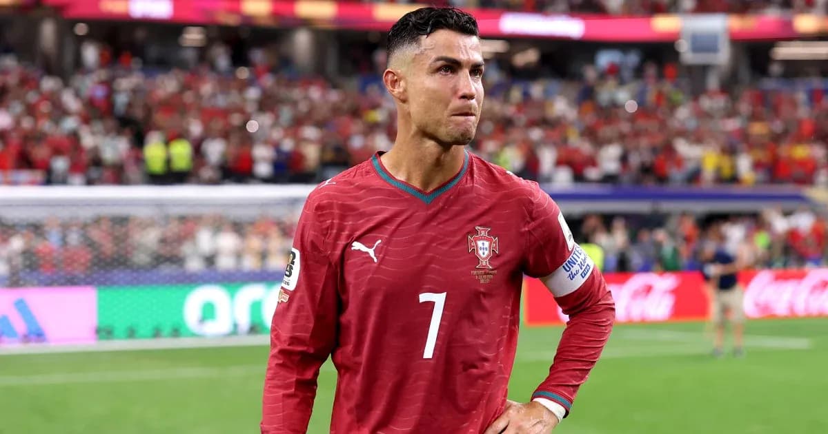 Cristiano Ronaldo in Portugal jersey on the pitch Cristiano Ronaldo in Portugal jersey on the pitch