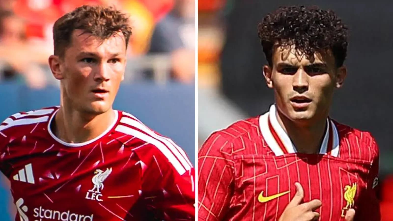 Two Liverpool players in red jerseys during matches Two Liverpool players in red jerseys during matches
