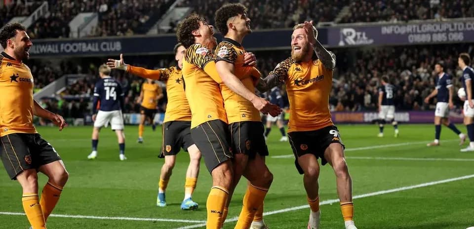 Wolverhampton players celebrating a goal during match Wolverhampton players celebrating a goal during match
