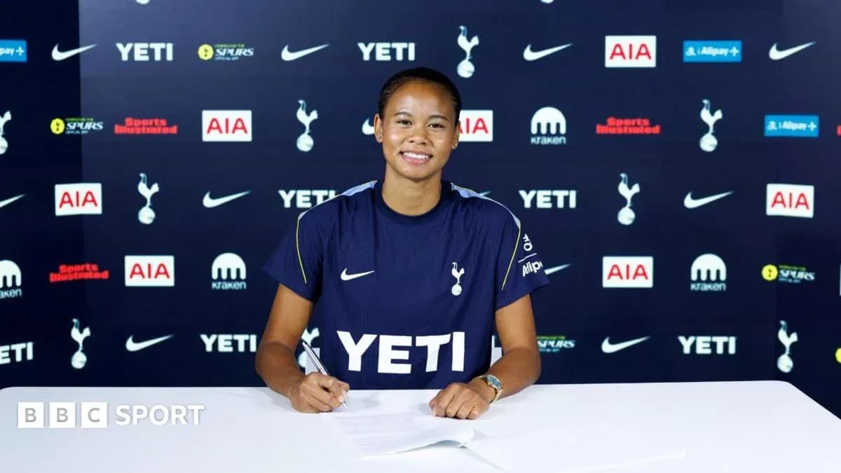 Player signing contract at Tottenham Hotspur announcement Player signing contract at Tottenham Hotspur announcement