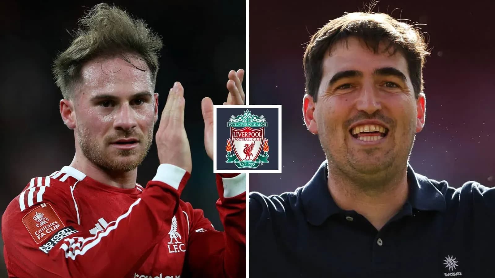 Two Liverpool FC players celebrating and applauding Two Liverpool FC players celebrating and applauding