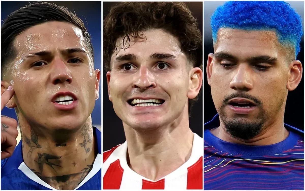 Three football players with varying expressions and hairstyles Three football players with varying expressions and hairstyles