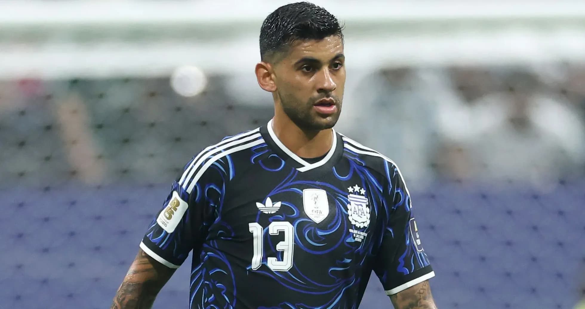 Player in Argentina kit during match action Player in Argentina kit during match action