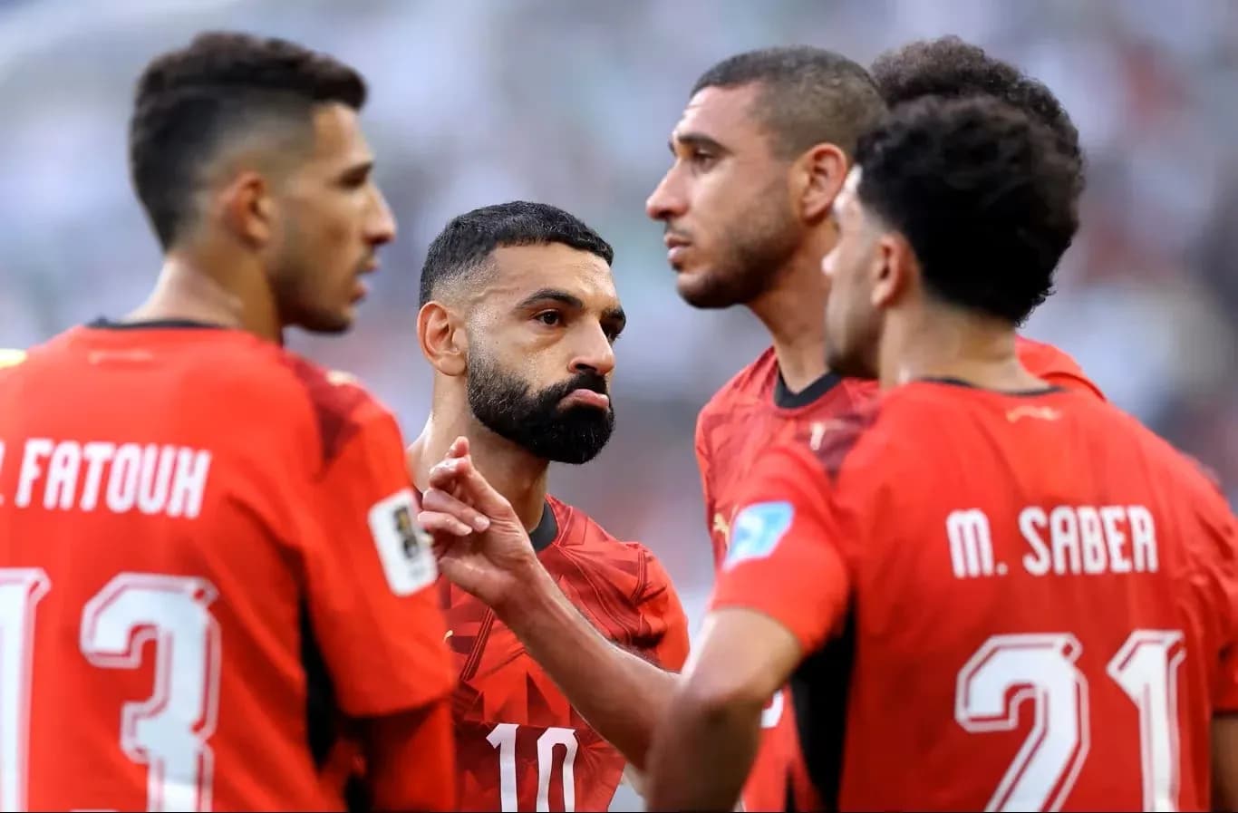 Egypt players discussing strategy during match Egypt players discussing strategy during match