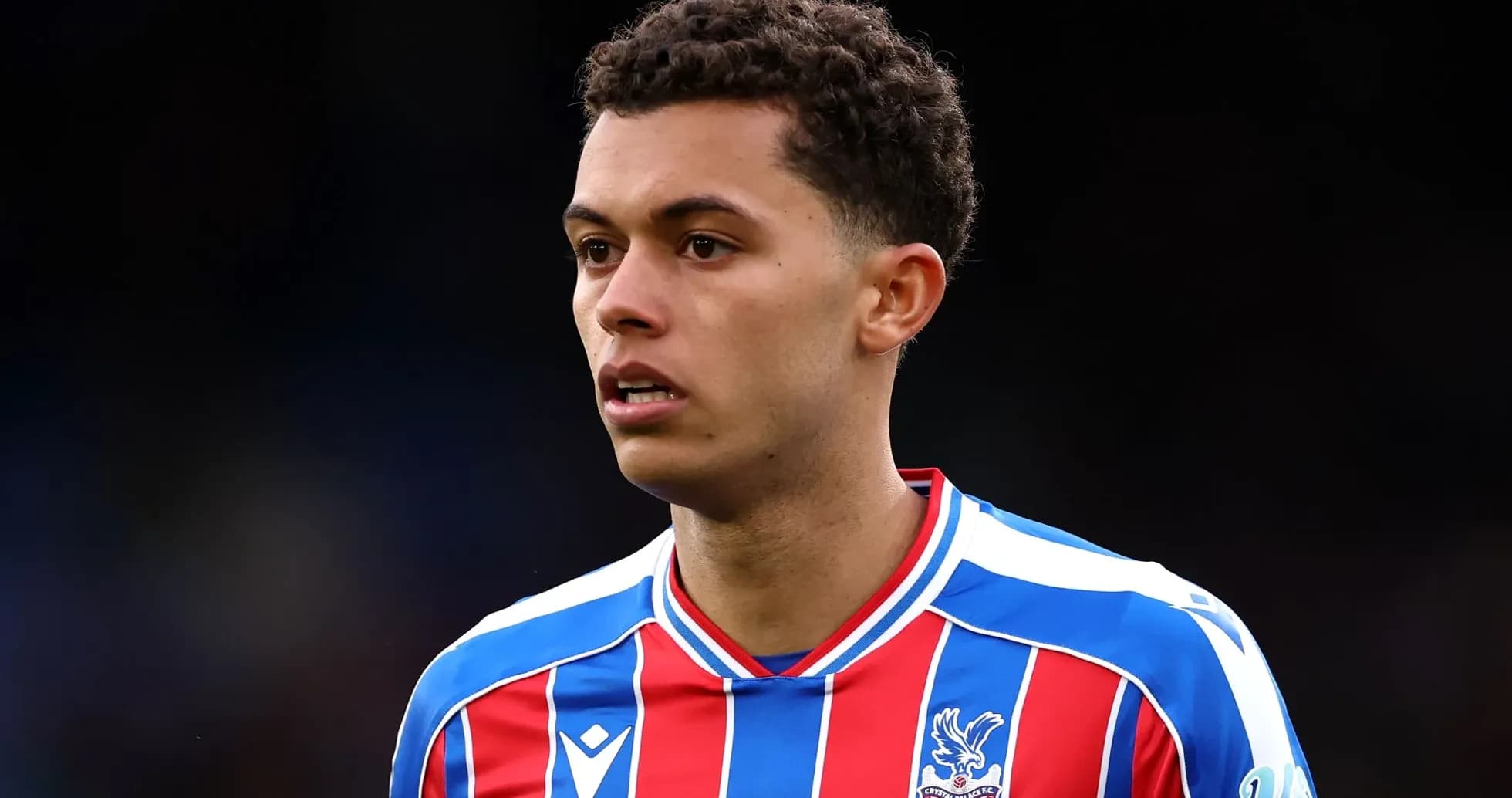 Player wearing Crystal Palace FC jersey during match Player wearing Crystal Palace FC jersey during match