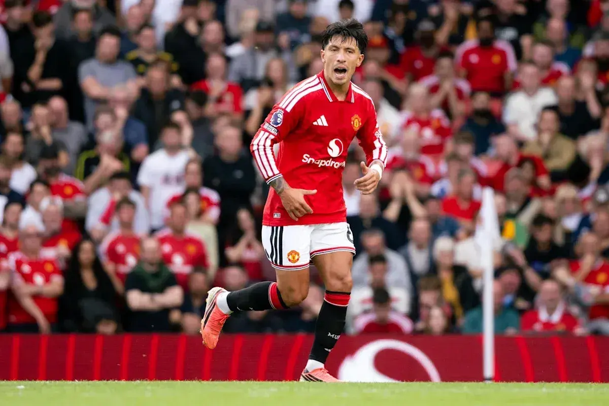 Player celebrating during Manchester United match Player celebrating during Manchester United match