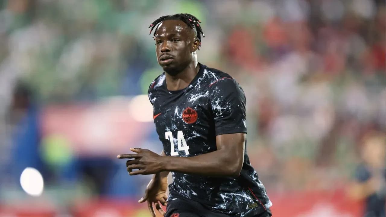 Player wearing Canada jersey during match action Player wearing Canada jersey during match action