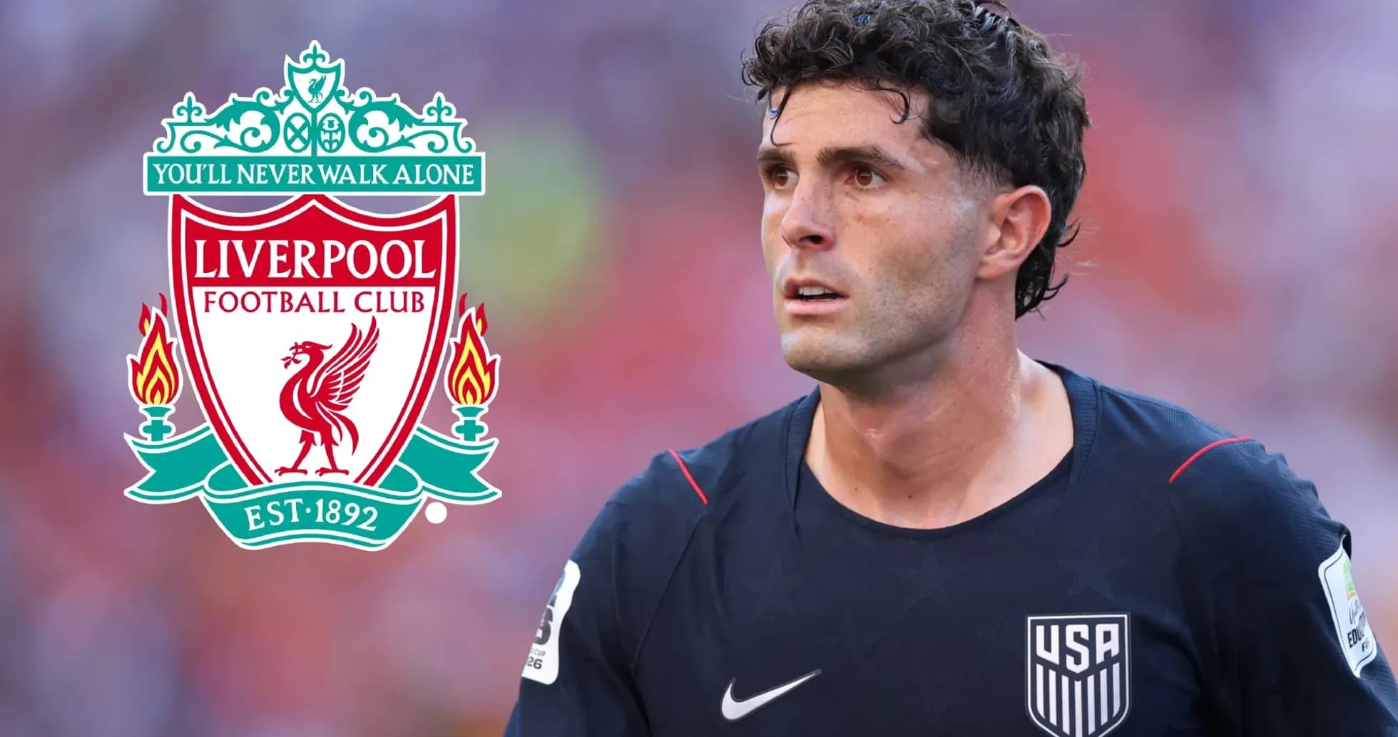 Player in USA kit with Liverpool logo overlay Player in USA kit with Liverpool logo overlay