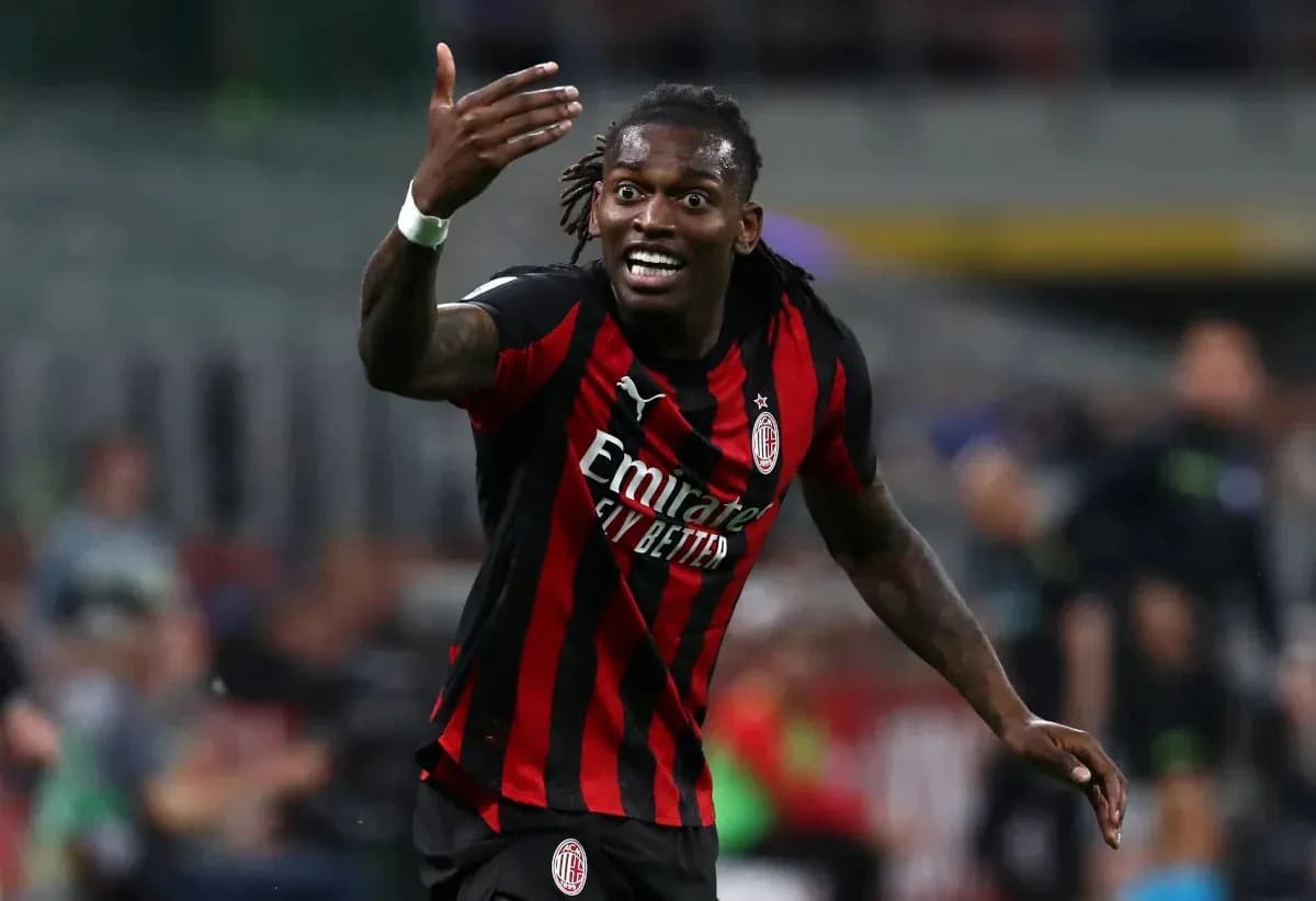 Player gesturing during a match for AC Milan Player gesturing during a match for AC Milan