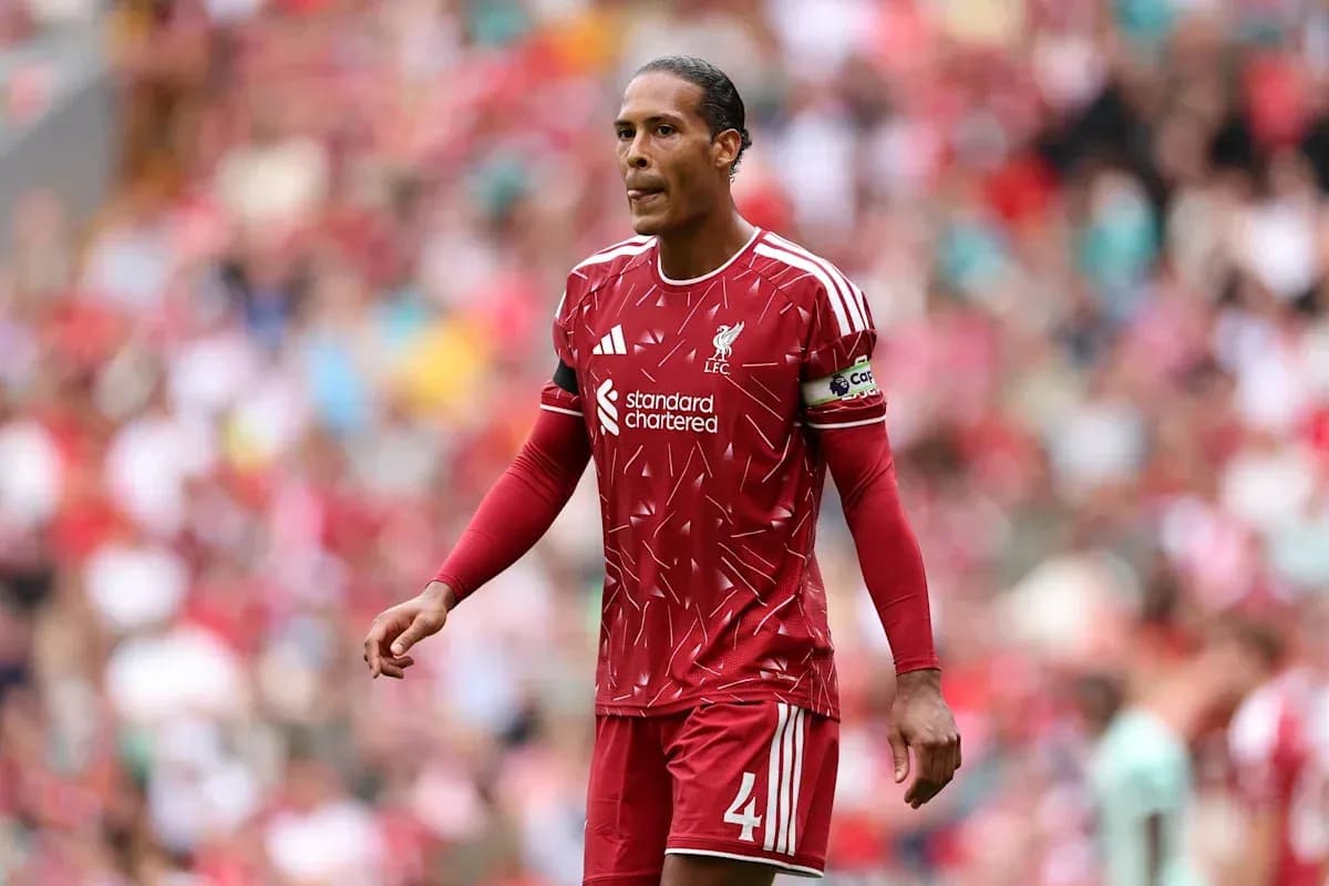 Virgil van Dijk in Liverpool jersey during match Virgil van Dijk in Liverpool jersey during match