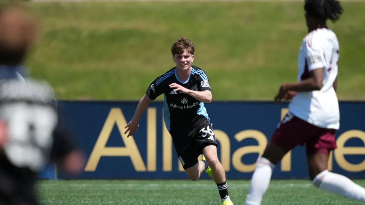 Player celebrating during Minnesota United II match Player celebrating during Minnesota United II match