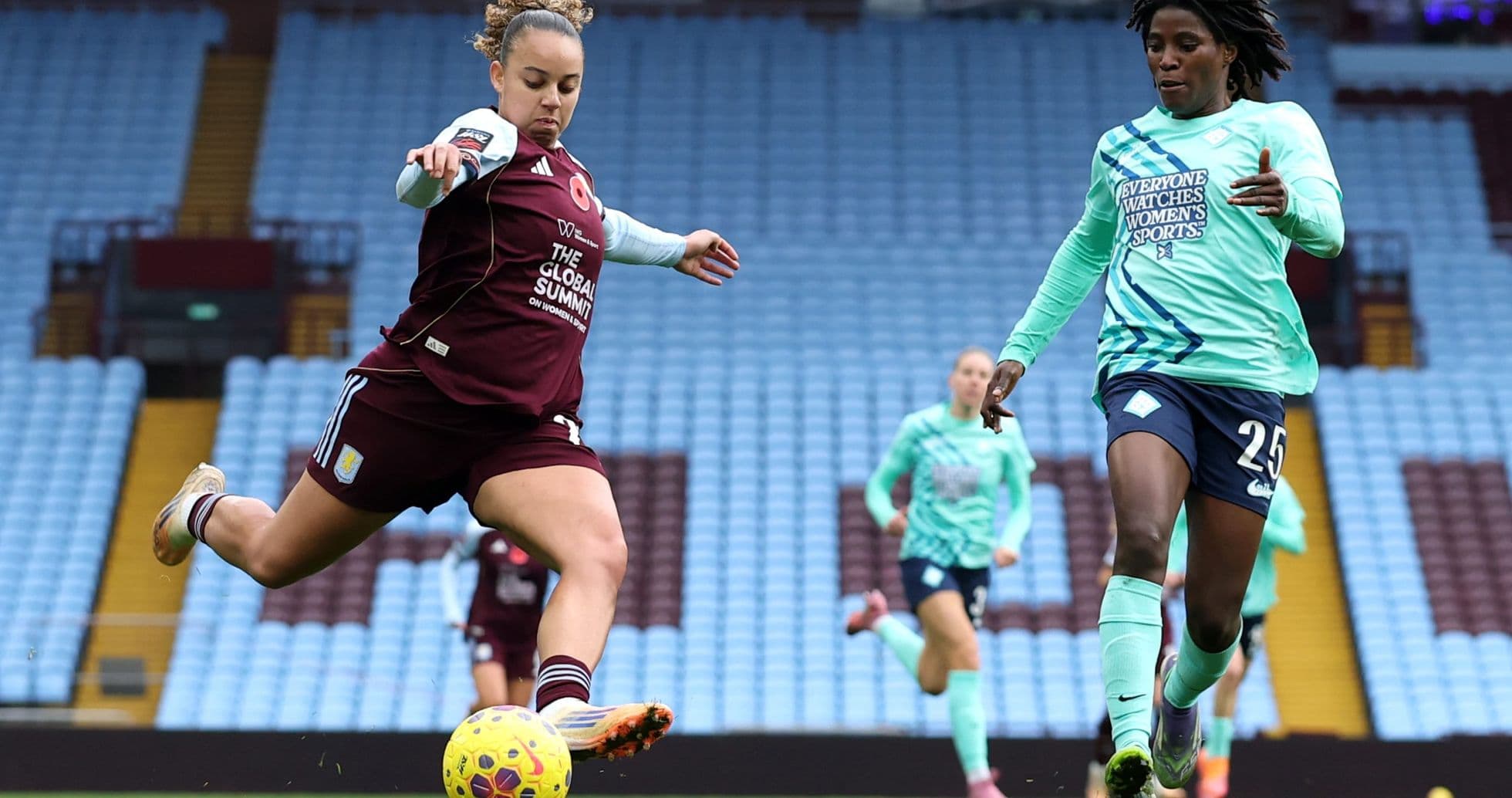 Player kicking ball during WSL match Player kicking ball during WSL match